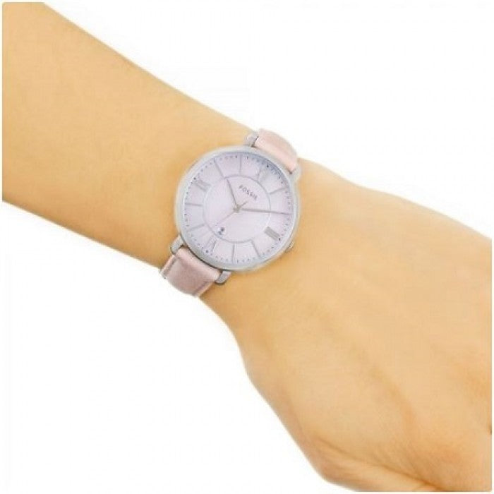 Fossil Jacqueline Blush Mother of Pearl Dial Pink Leather Strap Watch for Women - ES4151 Watches Fossil   