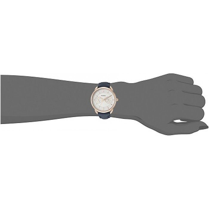 Fossil Tailor White Dial Blue Leather Strap Watch for Women - ES4260 Watches Fossil   