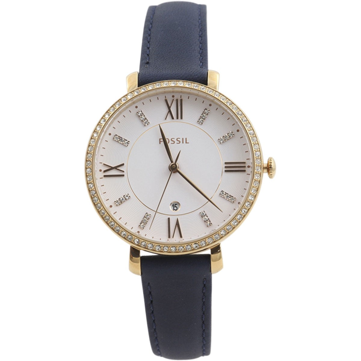 Fossil Jacqueline White Dial Blue Leather Strap Watch for Women - ES4291 Watches Fossil   