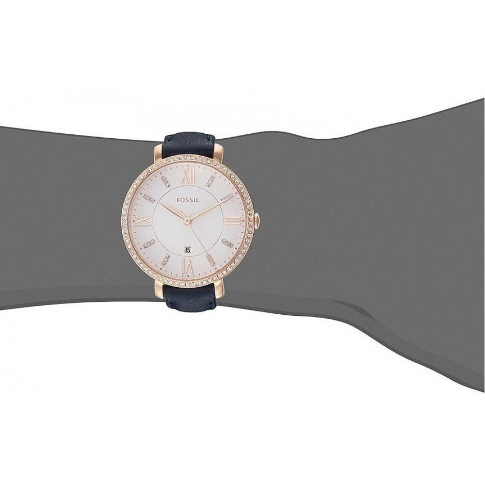 Fossil Jacqueline White Dial Blue Leather Strap Watch for Women - ES4291 Watches Fossil   