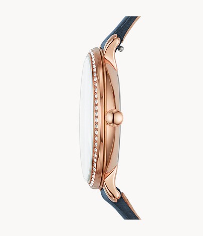 Fossil Jacqueline White Dial Blue Leather Strap Watch for Women - ES4291 Watches Fossil   