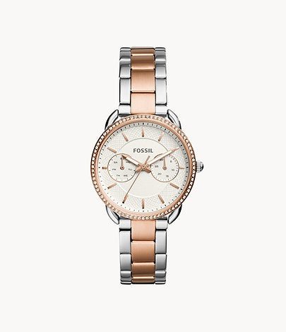 Fossil Tailor White Dial Two Tone Stainless Steel Strap Watch for Women - ES4396 Watches Fossil   