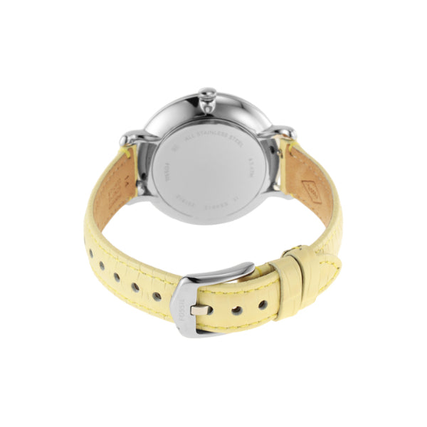 Fossil Jacqueline Three-Hand White Dial Yellow Leather Strap Watch for Women - ES4812 Watches Fossil   