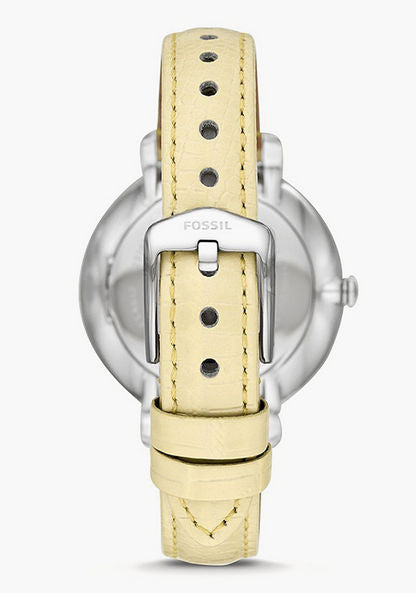 Fossil Jacqueline Three-Hand White Dial Yellow Leather Strap Watch for Women - ES4812 Watches Fossil   