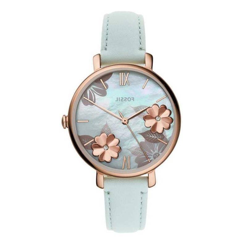 Fossil Jacqueline Multi Colored Dial Blue Leather Strap Watch for Women - ES4813 Watches Fossil   