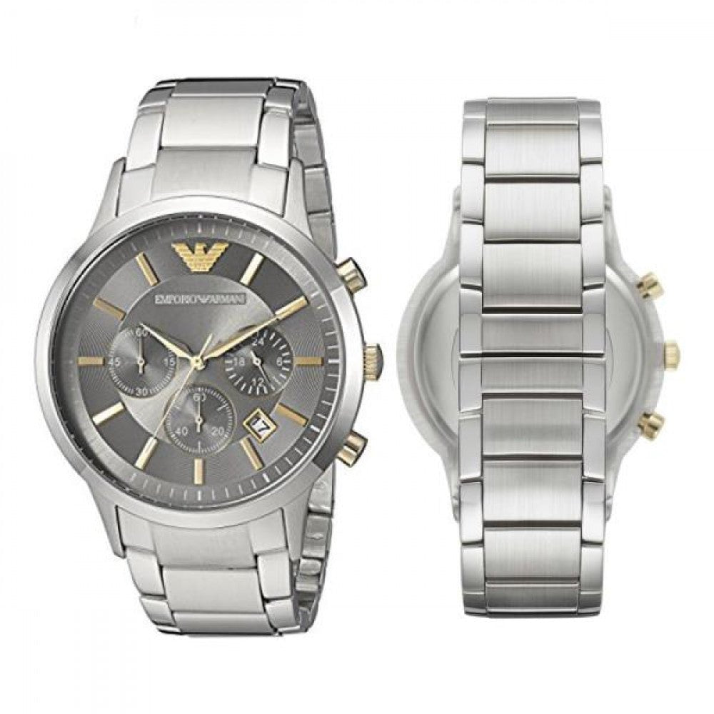 Emporio Armani Quartz Grey Dial Stainless Steel Watch For Men - AR11047 Watches Emporio Armani   