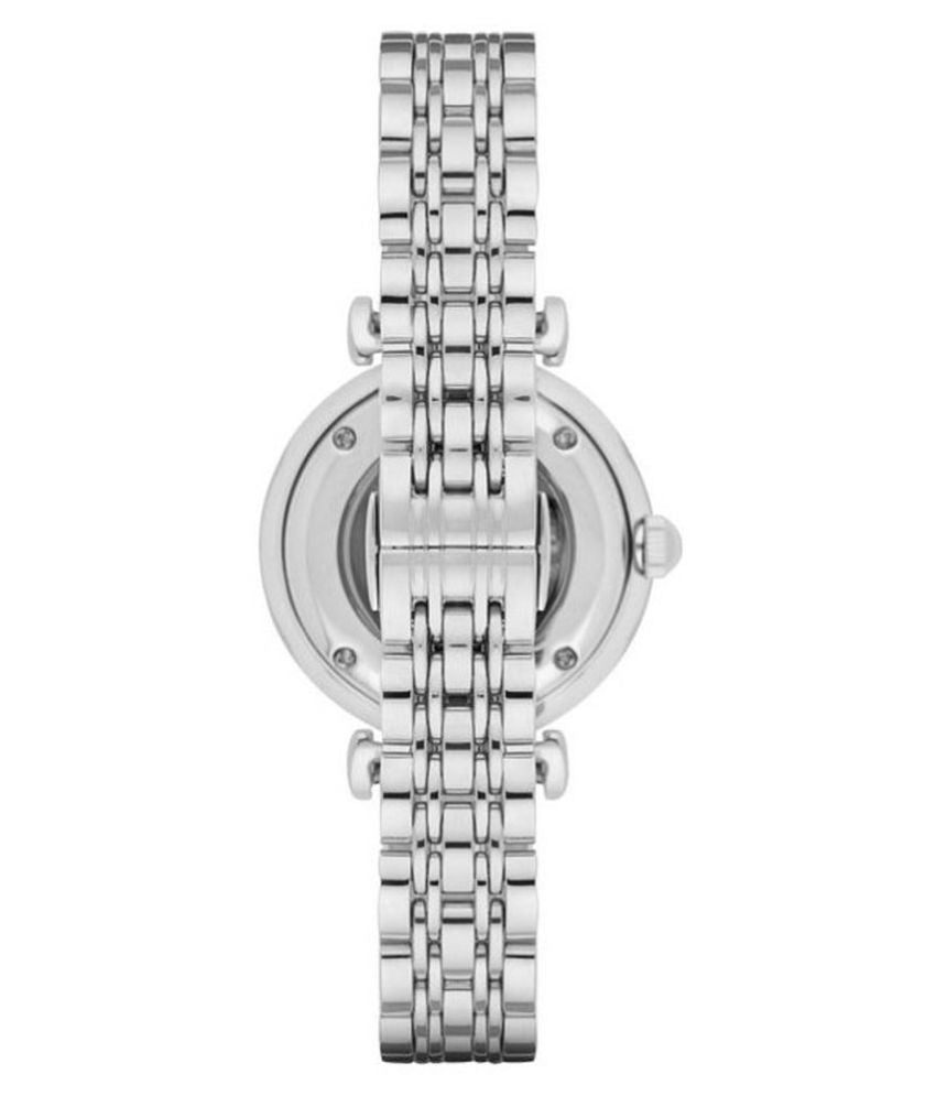 Emporio Armani Meccanico Mother of Pearl Dial Silver Stainless Steel Watch For Women - AR1991 Watches Emporio Armani   