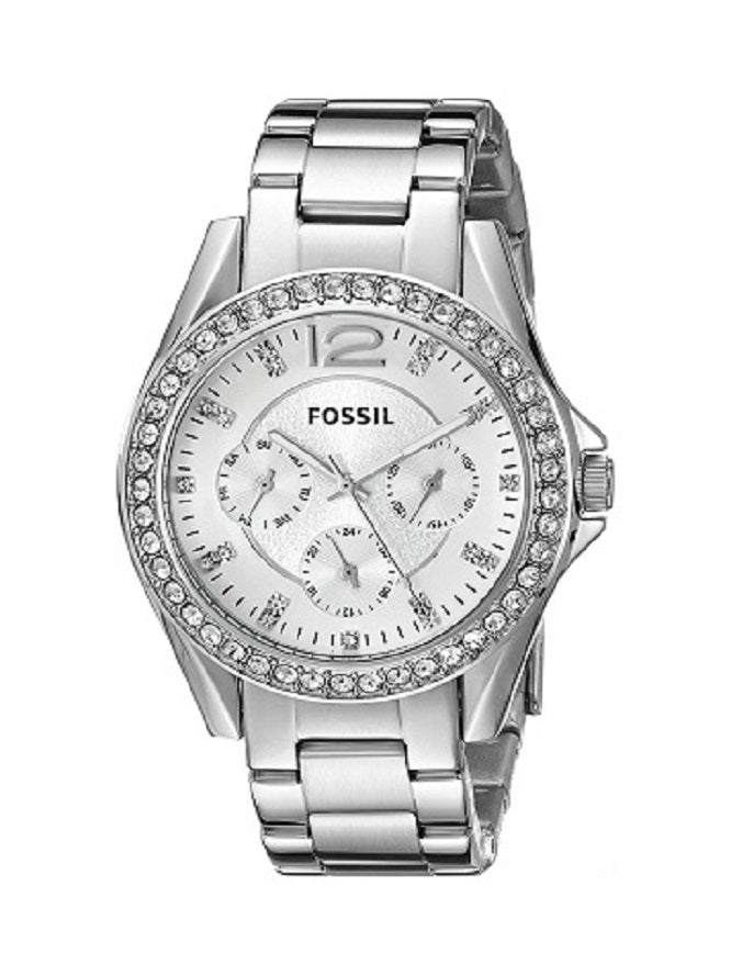 Fossil Riley Multifunction Silver Dial Silver Steel Strap Watch for Women - ES3202 Watches Fossil   