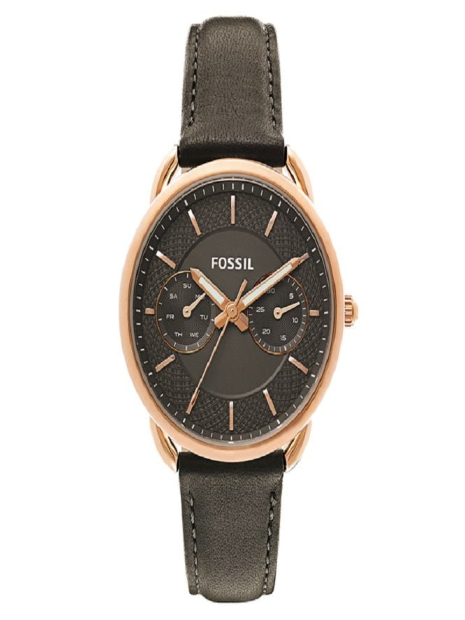 Fossil Tailor Grey Dial Grey Leather Strap Watch for Women - ES3913 Watches Fossil   
