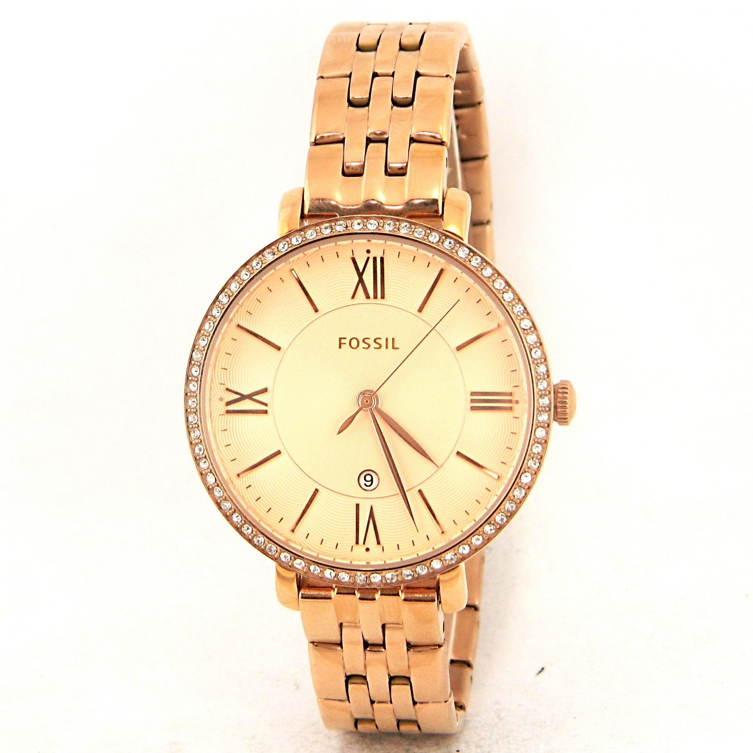 Fossil Jacqueline Rose Gold Dial Rose Gold Steel Strap Watch for Women - ES3632 Watches Fossil   