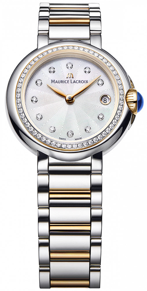 Maurice Lacroix Fiaba Date Diamonds White Mother of Pearl Dial Two Tone Steel Strap Watch for Women - FA1007-PVP23-170-1 Watches Maurice Lacroix   