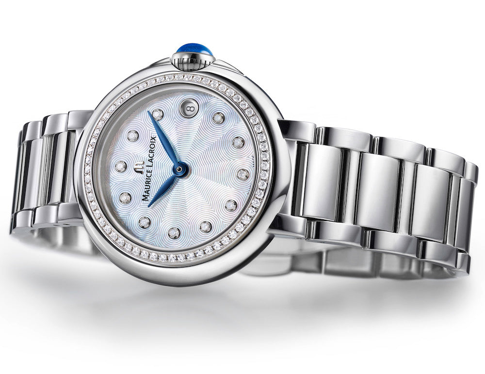 Maurice Lacroix Fiaba Diamonds Mother of Pearl Dial Silver Steel Strap Watch for Women - FA1004-SD502-170-1 Watches Maurice Lacroix   