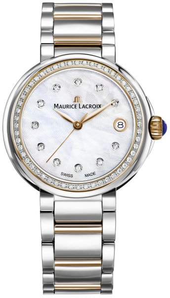 Maurice Lacroix Fiaba Date Diamonds White Mother of Pearl Dial Two Tone Steel Strap Watch for Women - FA1007-PVP23-170-1 Watches Maurice Lacroix   