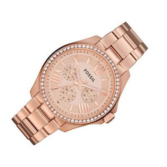 Fossil Cecile Rose Gold Dial Rose Gold Steel Strap Watch for Women - AM4483 Watches Fossil   