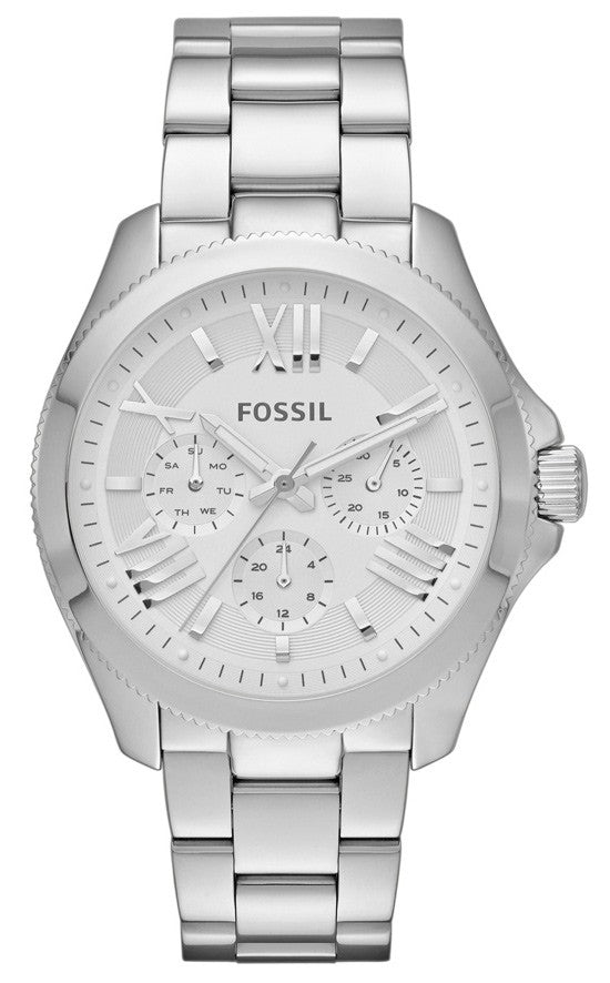 Fossil Cecile Multifunction Silver Dial Silver Steel Strap Watch for Women - AM4509 Watches Fossil   