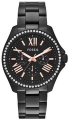 Fossil Cecile Multi Function Black Dial with Crystals Black Steel Strap Watch for Women - AM4522 Watches Fossil   