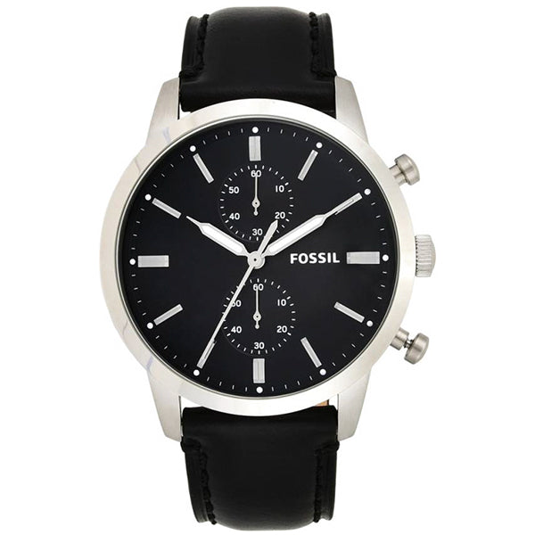 Fossil Townsman Multifunction Black Dial Black Leather Strap Watch for Men - FS5396 Watches Fossil   