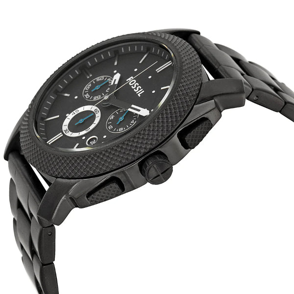 Fossil Machine Chronograph Black Dial Black Steel Strap Watch for Men - FS4552 Watches Fossil   