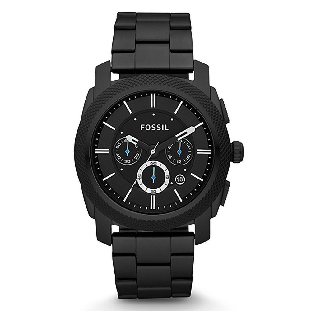 Fossil Machine Chronograph Black Dial Black Steel Strap Watch for Men - FS4552 Watches Fossil   