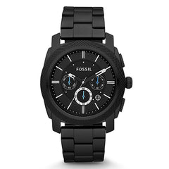 Fossil Machine Chronograph Black Dial Black Steel Strap Watch for Men - FS4552 Watches Fossil   