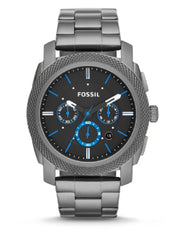 Fossil Machine Chronograph Brown Dial Grey Steel Strap Watch for Men - FS4931 Watches Fossil   