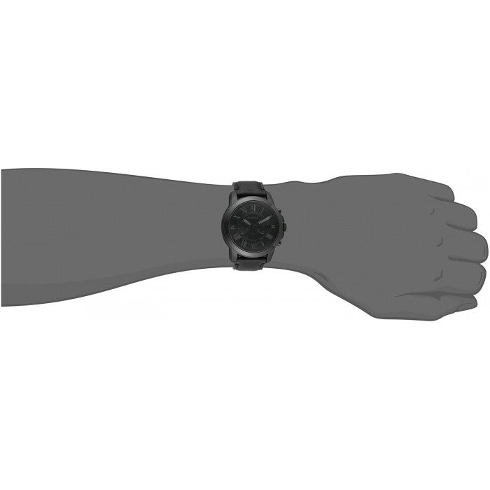 Fossil Grant Chronograph Black Dial Black Leather Strap Watch for Men - FS5132 Watches Fossil   