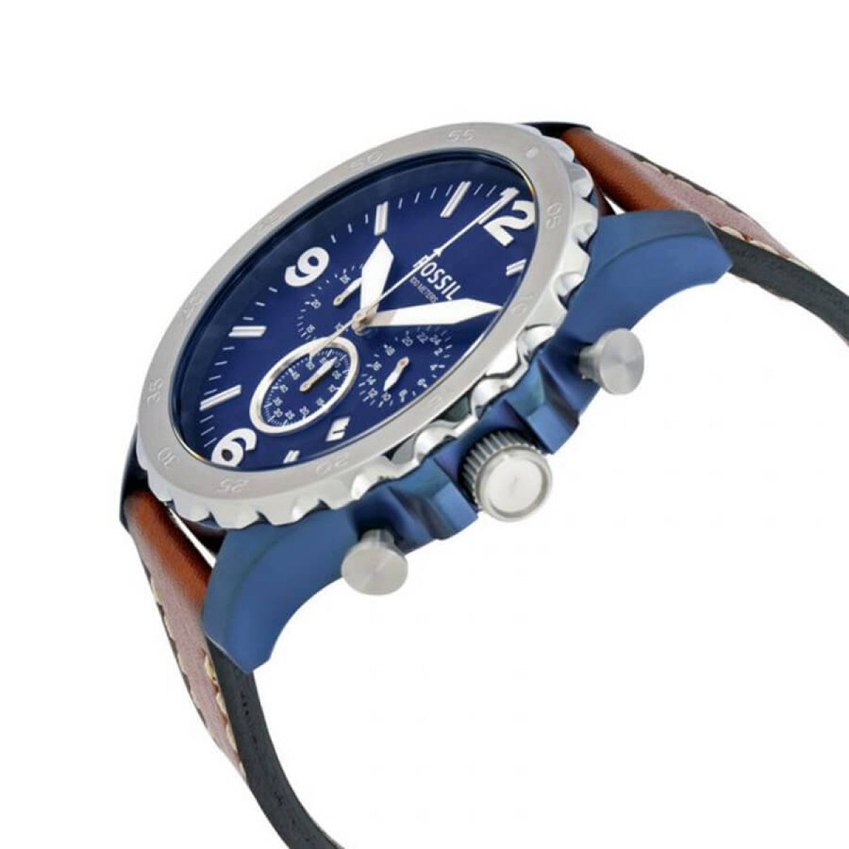 Fossil Grant Chronograph Blue Dial Brown Leather Strap Watch for Men - FS5151 Watches Fossil   