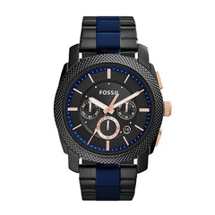 Fossil Machine Chronograph Black Dial Two Tone Steel Strap Watch for Men - FS5164 Watches Fossil   