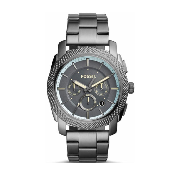 Fossil Machine Chronograph Grey Dial Grey Steel Strap Watch for Men - FS5172 Watches Fossil   