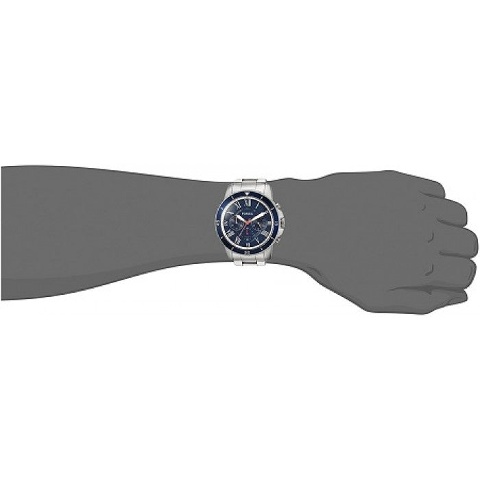 Fossil Grant Sport Chronograph Blue Dial Silver Steel Strap Watch for Men - FS5238 Watches Fossil   