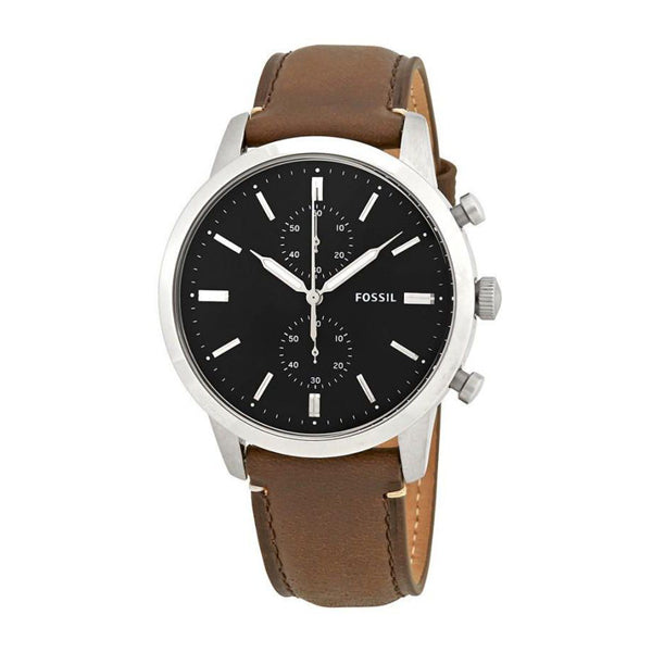 Fossil Townsman Chronograph Black Dial Brown Leather Strap Watch for Men  - FS5280 Watches Fossil   