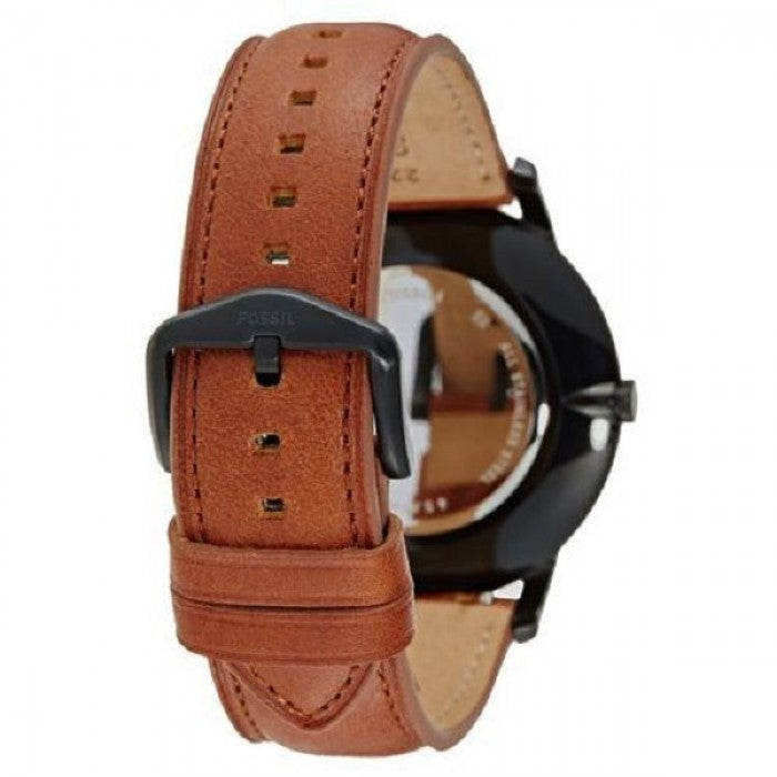 Fossil The Minimalist Black Dial Brown Leather Strap Watch for Men - FS5305 Watches Fossil   