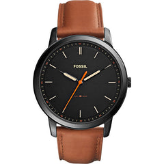 Fossil The Minimalist Black Dial Brown Leather Strap Watch for Men - FS5305 Watches Fossil   