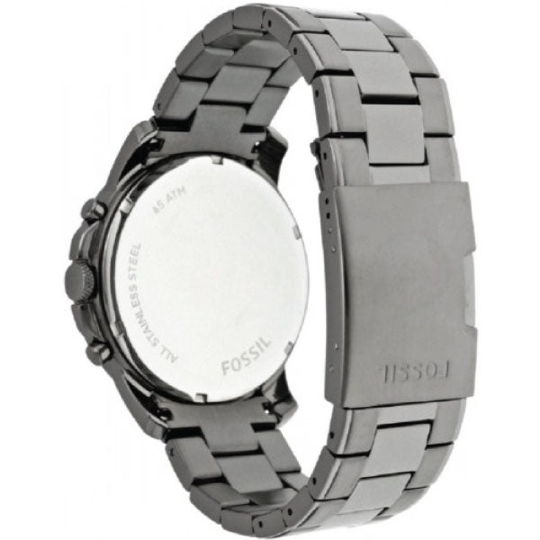 Fossil Townsman Chronograph Black Dial Silver Steel Strap Watch for Men - FS5349 Watches Fossil   