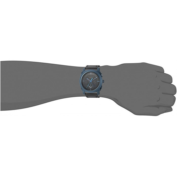 Fossil Machine Chronograph Black Dial Black Leather Strap Watch for Men - FS5361 Watches Fossil   