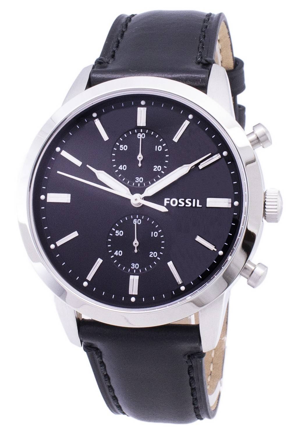 Fossil Townsman Multifunction Black Dial Black Leather Strap Watch for Men - FS5396 Watches Fossil   