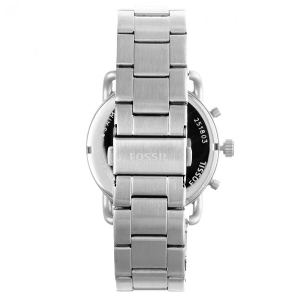 Fossil The Commuter Black Dial Silver Steel Strap Watch for Men - FS5399 Watches Fossil   