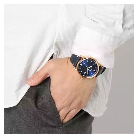 Fossil The Commuter Blue Dial Blue Leather Strap Watch for Men - FS5404 Watches Fossil   