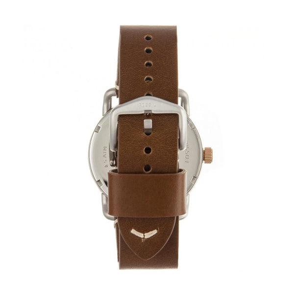 Fossil Commuter Grey Dial Brown Leather Strap Watch for Men - FS5417 Watches Fossil   