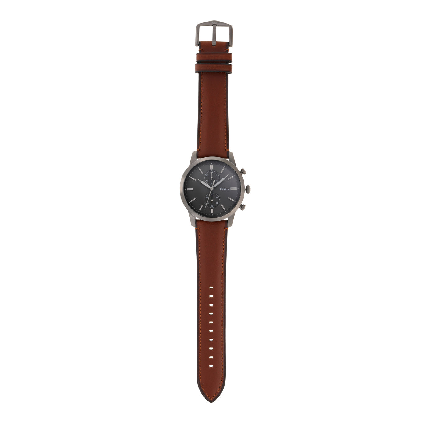 Fossil Townsman Chronograph Gray Dial Brown Leather Strap Watch for Men - FS5522 Watches Fossil   