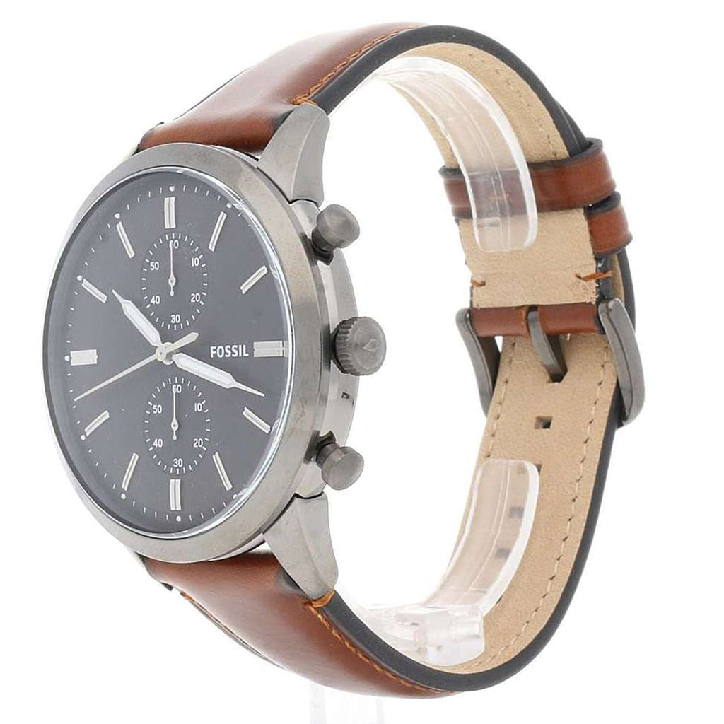 Fossil Townsman Chronograph Black Dial Brown Leather Strap Watch for Men  - FS5280 Watches Fossil   