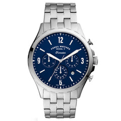 Fossil Forrester Chronograph Blue Dial Silver Steel Strap Watch for Men - FS5605 Watches Fossil   