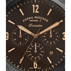 Fossil Forrester Chronograph Black Dial Brown Leather Strap Watch for Men - FS5608 Watches Fossil   