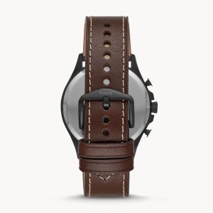 Fossil Forrester Chronograph Black Dial Brown Leather Strap Watch for Men - FS5608 Watches Fossil   