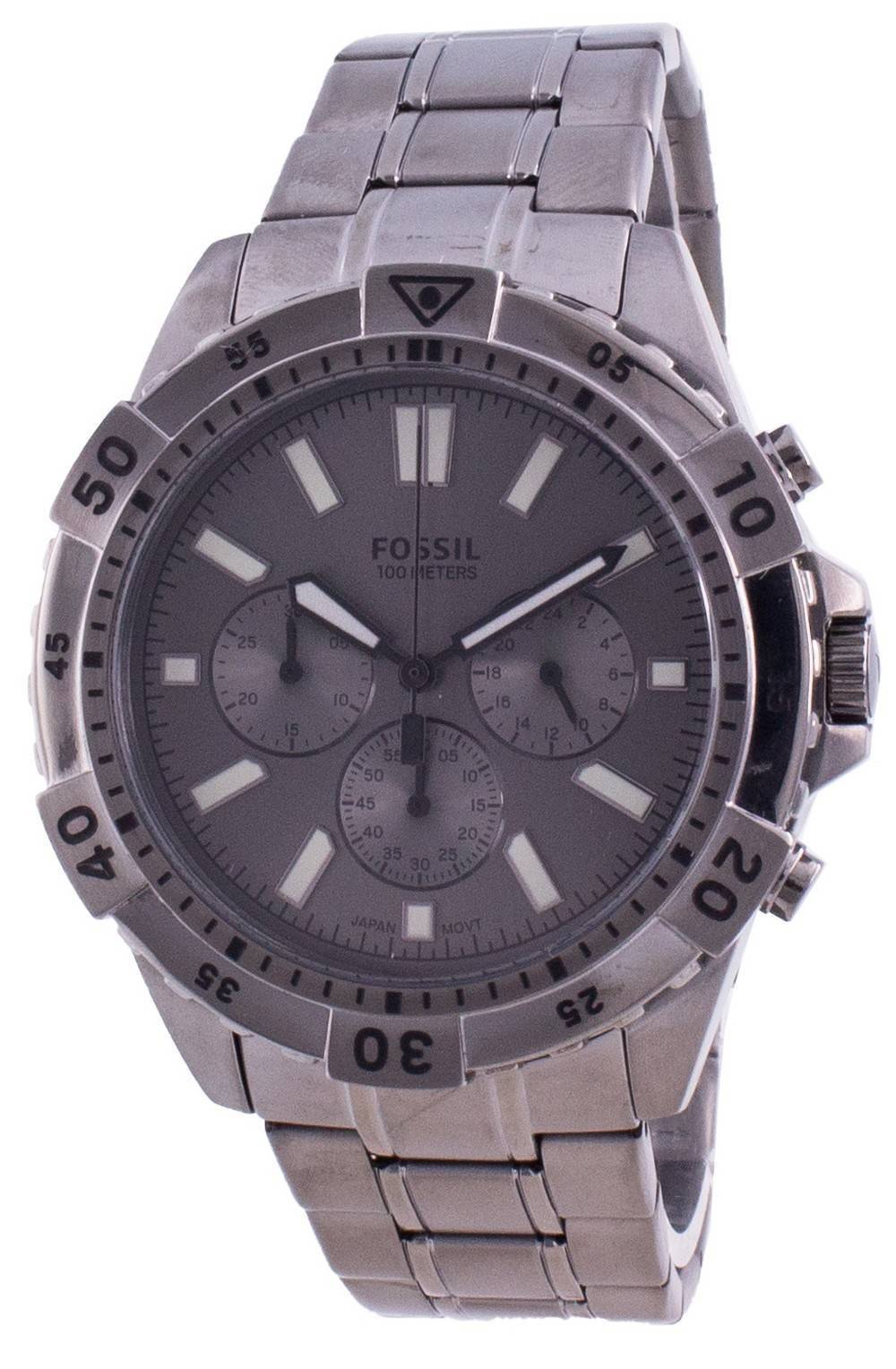 Fossil Garrett Chronograph Grey Dial Grey Steel Strap Watch for Men - FS5621 Watches Fossil   