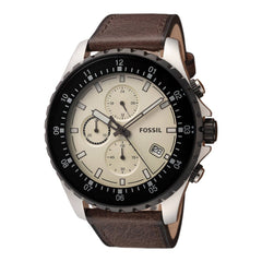 Fossil Dillinger Chronograph Cream Dial Brown Leather Strap Watch for Men - FS5674 Watches Fossil   