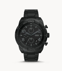 Fossil Bronson Chronograph Black Dial Black Steel Strap Watch for Men - FS5712 Watches Fossil   