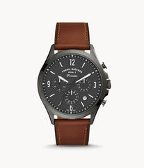 Fossil Forrester Chronograph Black Dial Brown Leather Strap Watch for Men - FS5815 Watches Fossil   