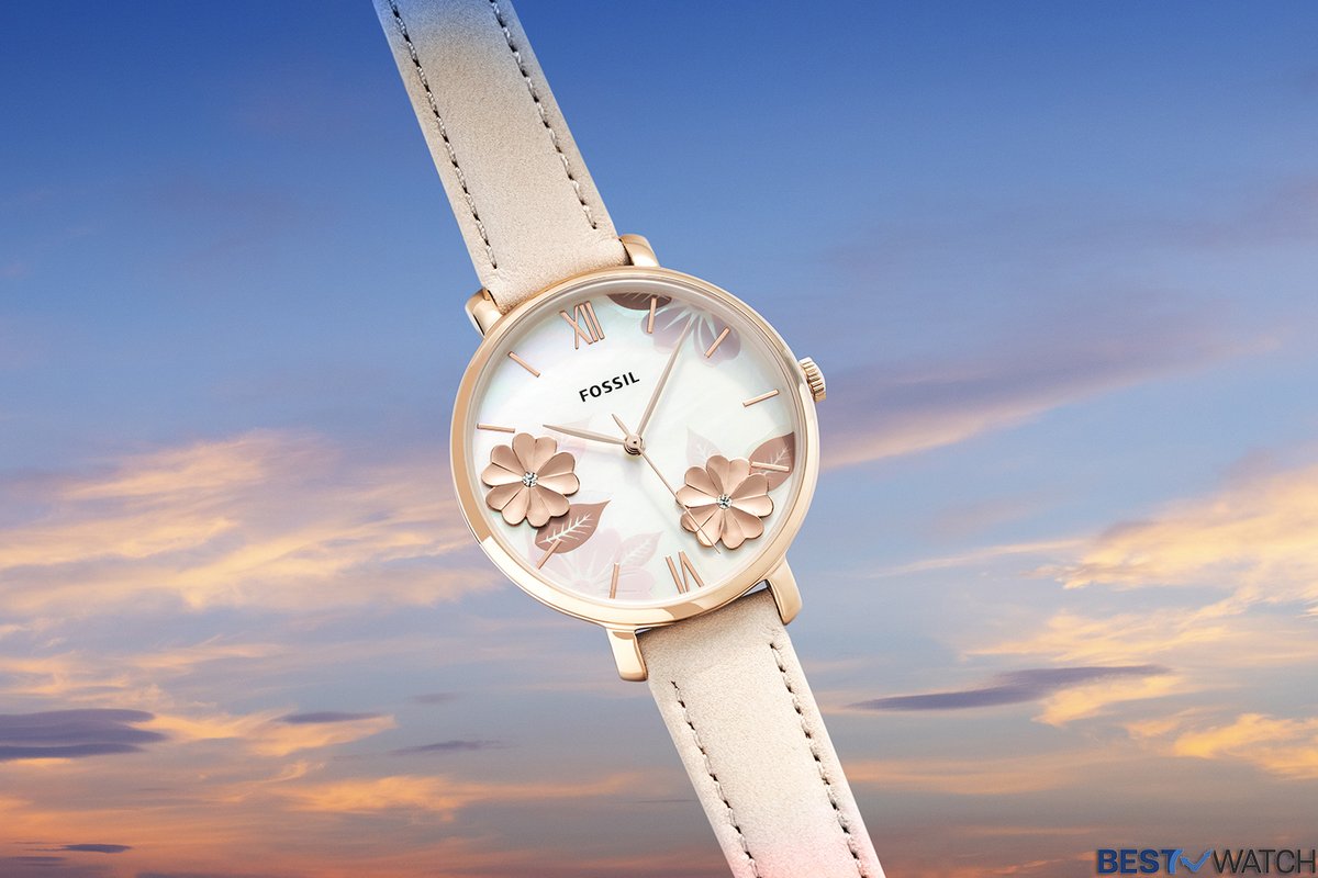 Fossil Jacqueline Three Hand Mother of Pearl Dial Pink Leather Strap Watch for Women - ES4671 Watches Fossil   