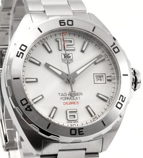 Tag Heuer Formula 1 Calibre 5 Automatic White Dial Silver Steel Strap Watch for Men - WAZ2114.BA0875 Watches Tag Heuer   